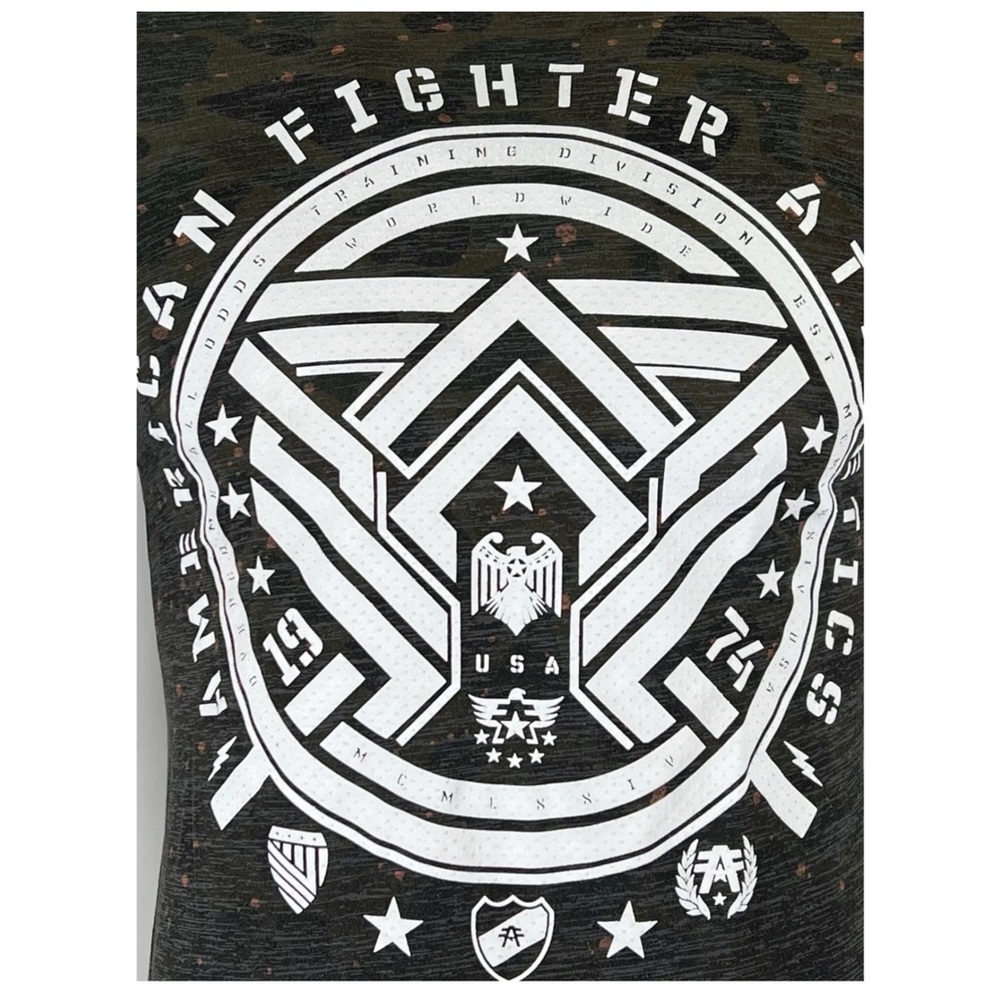 AMERICAN FIGHTER Men's T-shirt BRADDOCK Athletic CAMO Green - Picture 9 of 11